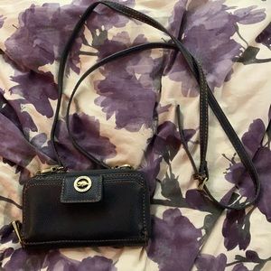 Roots Blue Crossbody Leather Purse
